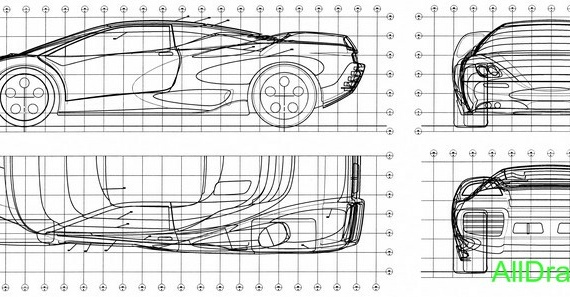 Lamborghini Canto (1999) (Lamborgini Santo (1999)) - drawings (drawings) of a car